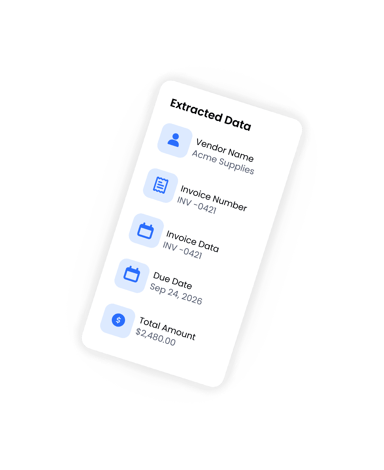 Extracted data